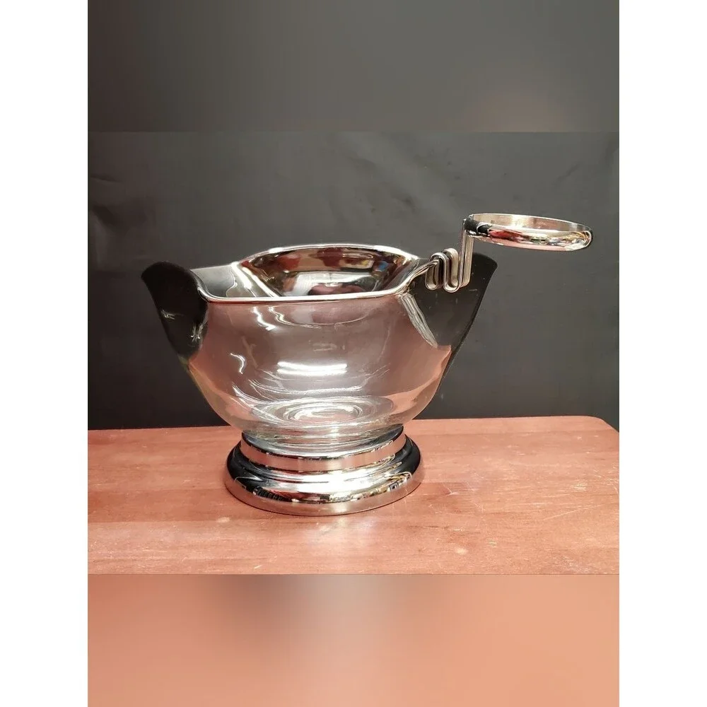 MCM Dorothy Thorpe Lusterware Ombre Silver Fade Serving Bowl Salad Dip Bowl